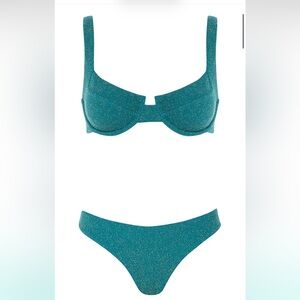 Vetchy Laguna- EMERALD- Sparkling Teal Bikini Set (size Medium and Small)